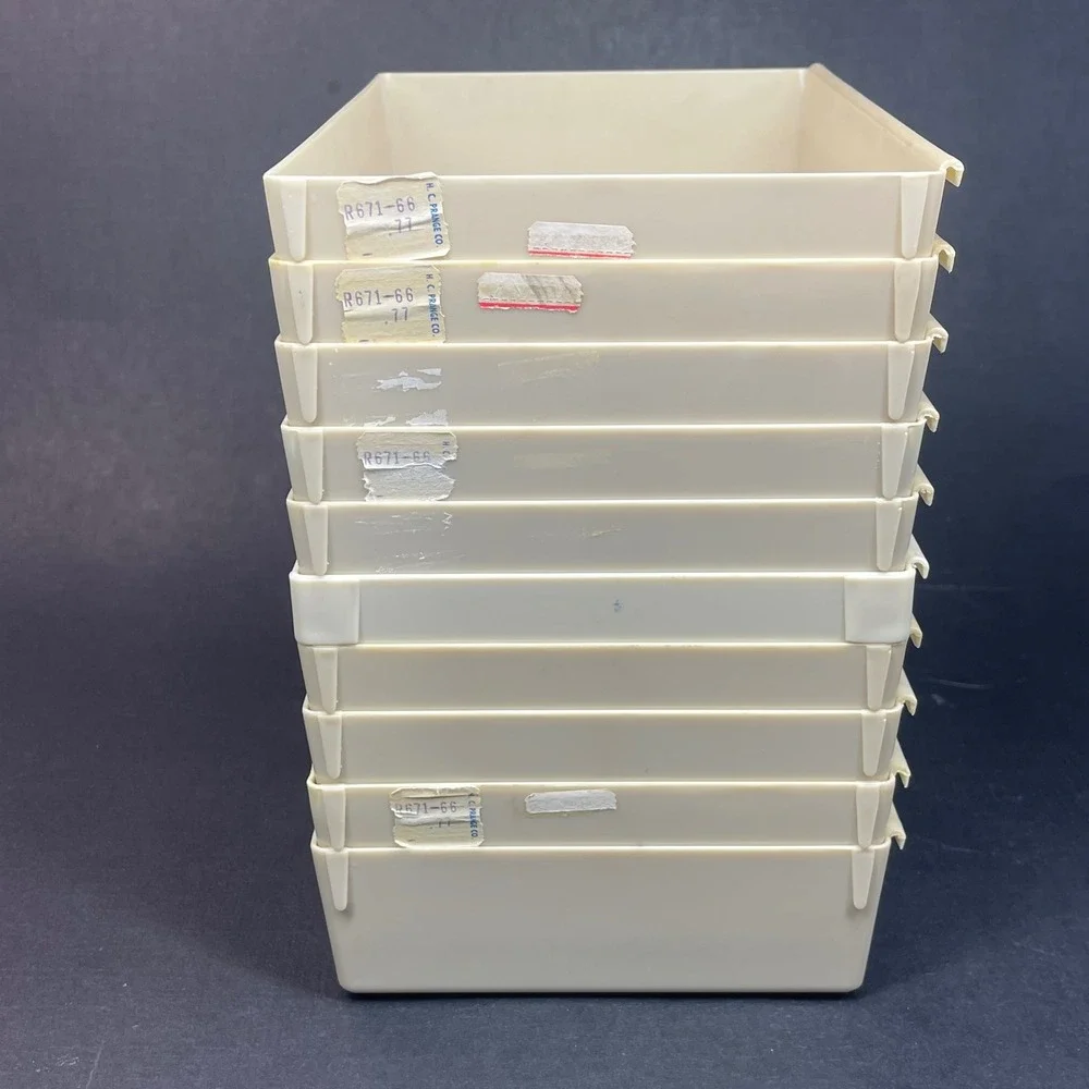 VTG Rubbermaid 2916 Interlocking Drawer Organizer Tray Set 10 Almond Beige
